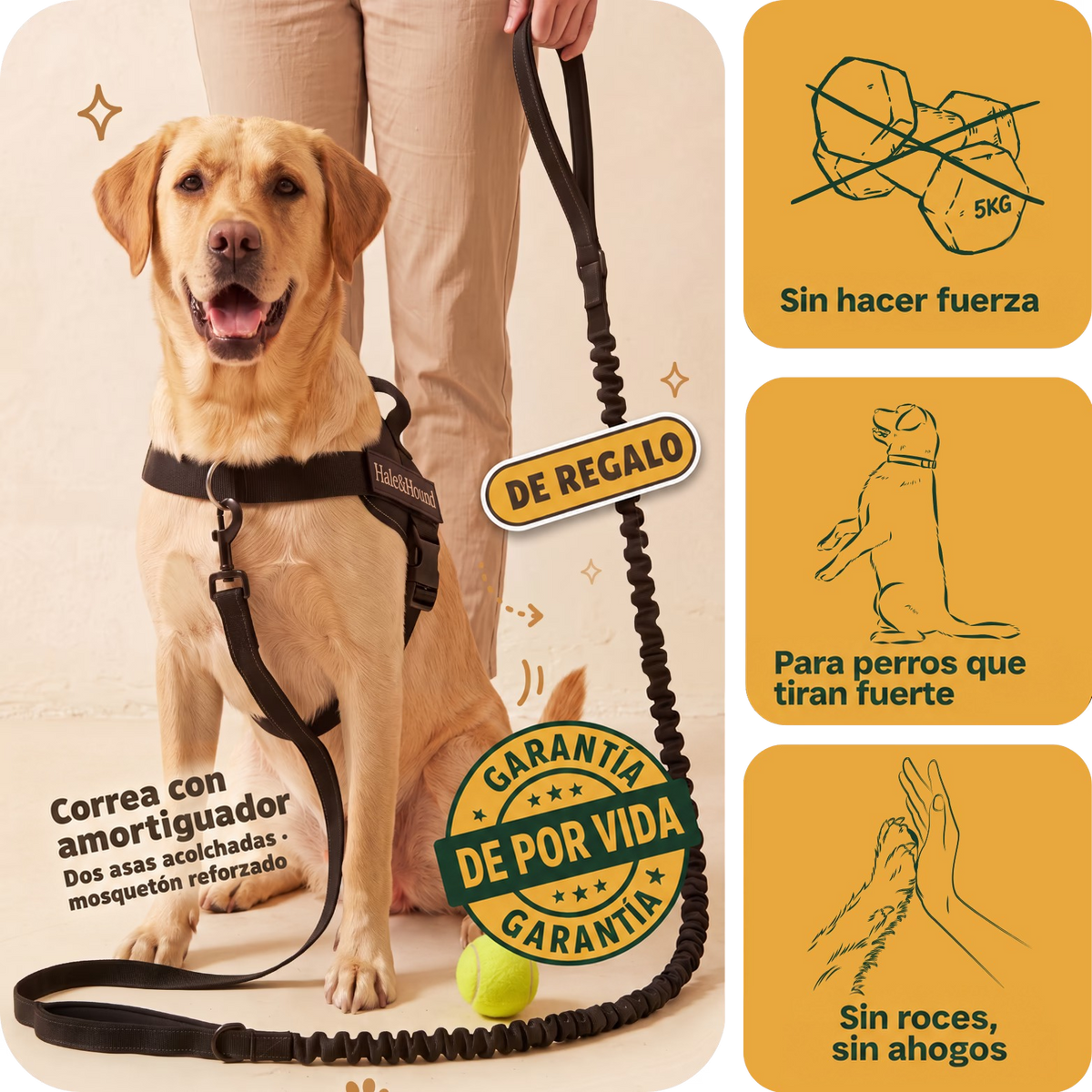 Arnés antitirones para perro hale & hound